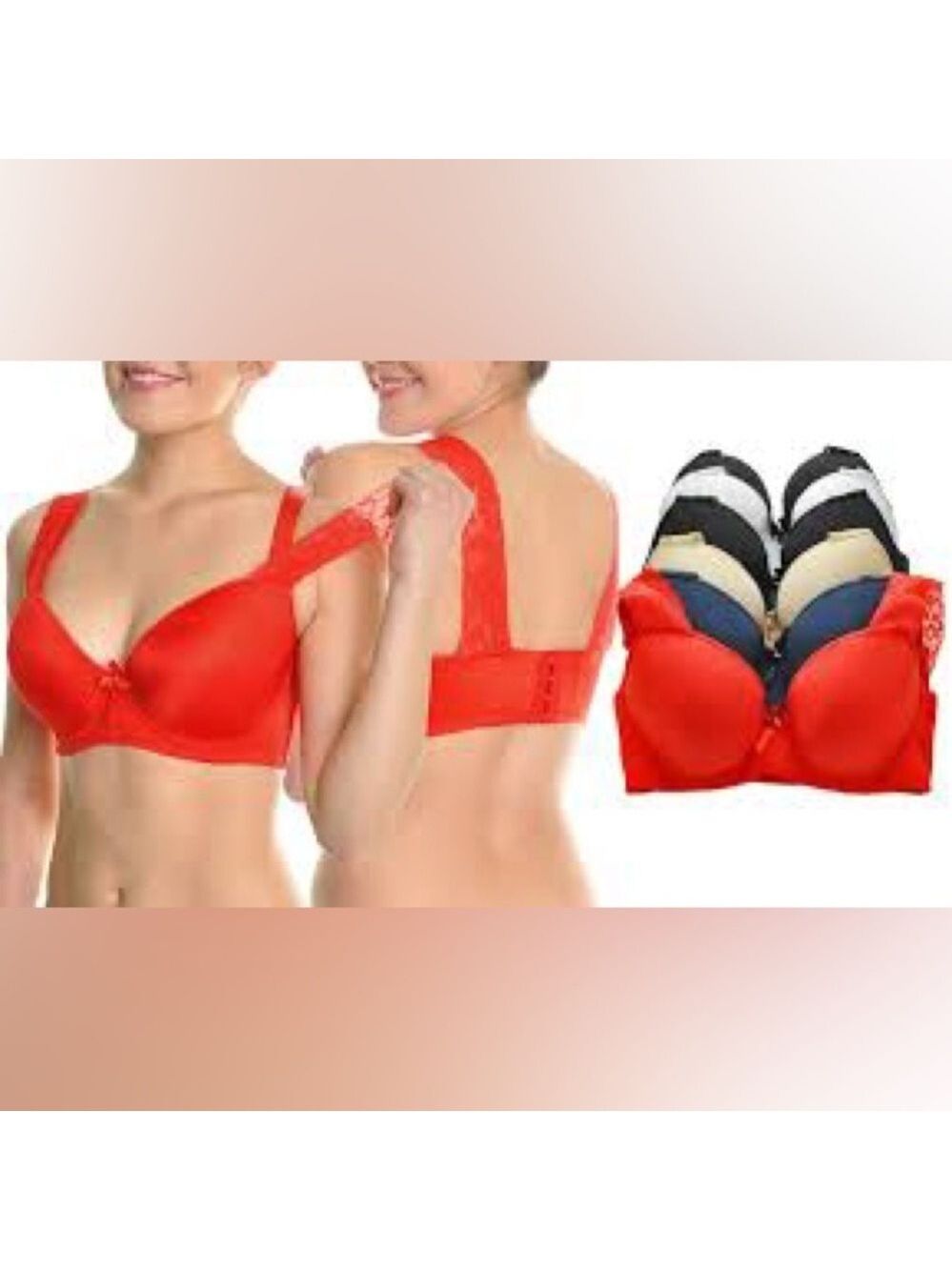 Angelina 6 pack lace leather gully padded bras Sz 34DD